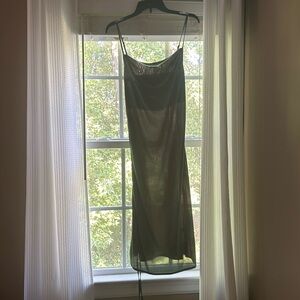 Like new long green slip dress women’s size L